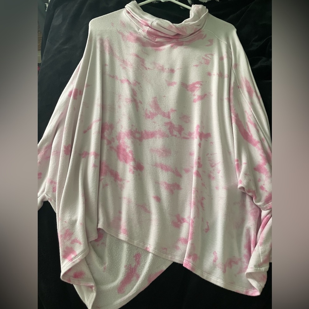 Pink and white tie dye cardigan
